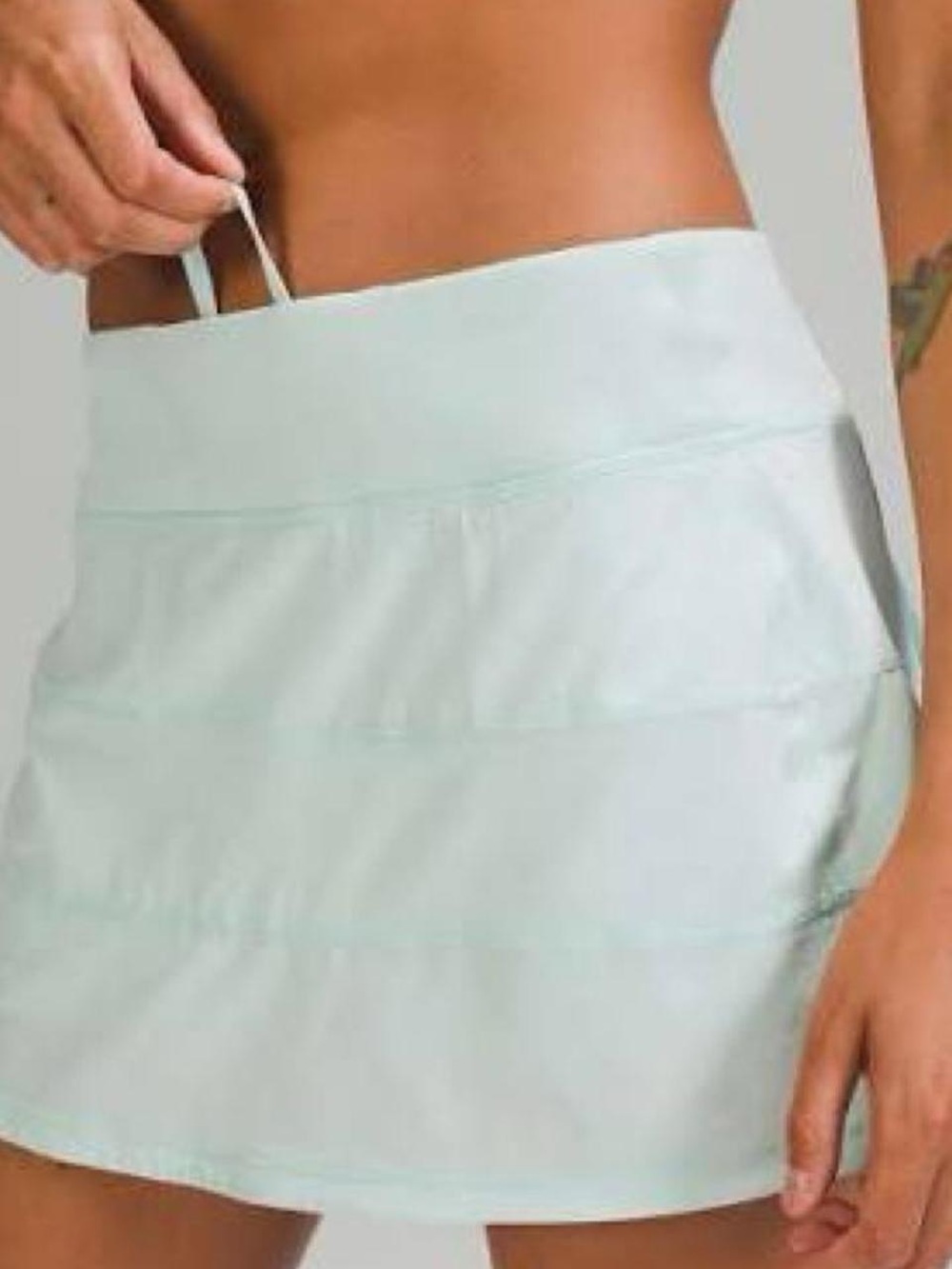 Lululemon delicate mint pace rival mid rise tennis skirt